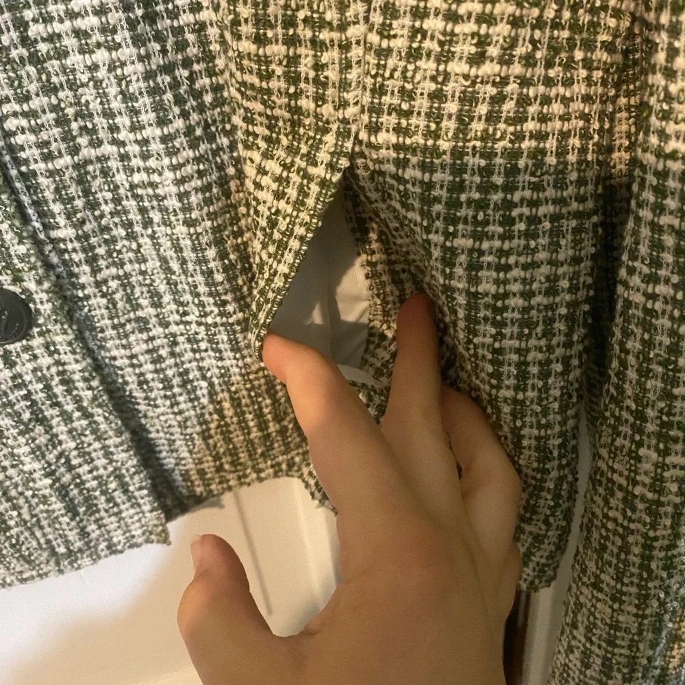 Rag & bone Marisa tweed jacket women’s 6 $525 cream / green textured blazer - Picture 9 of 10